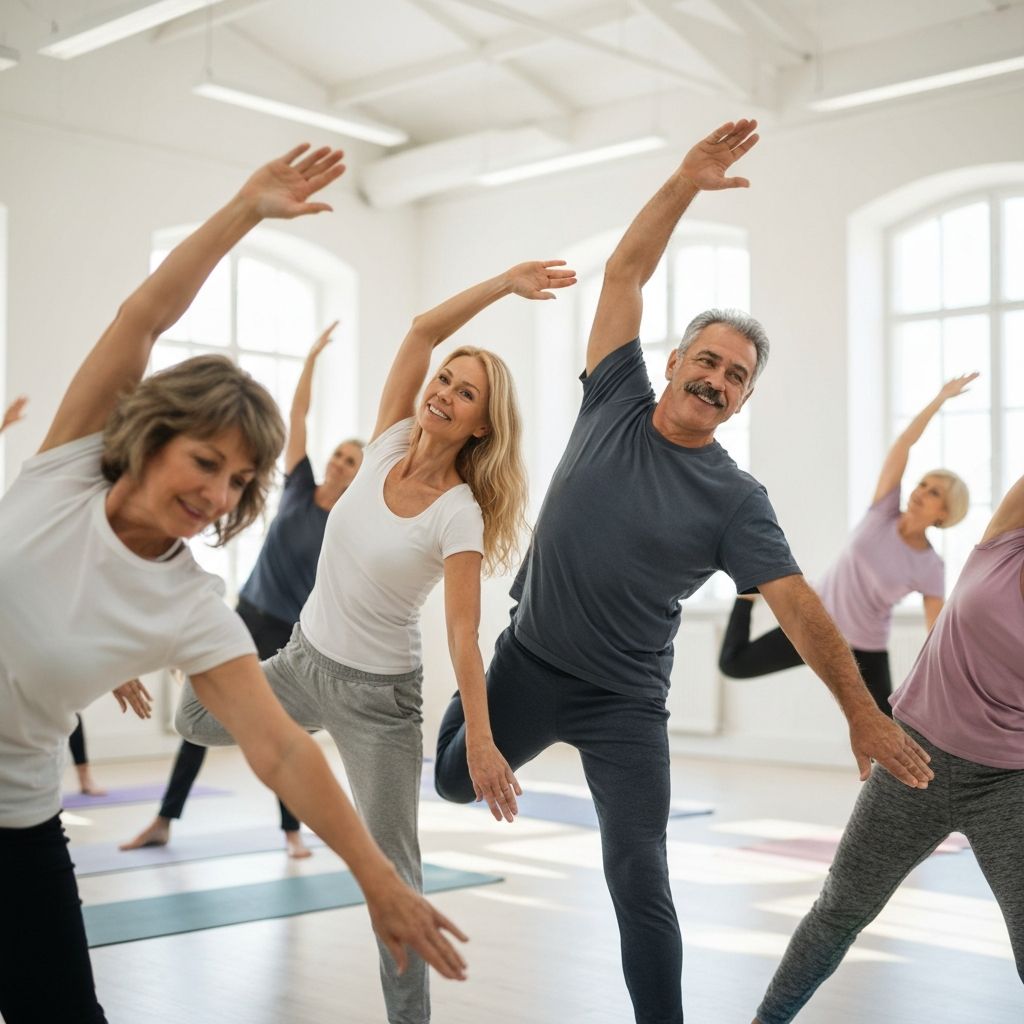 People practicing gentle movement exercises